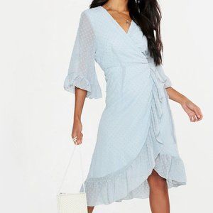 Boohoo Swiss Dot Wrap Dress
